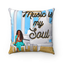 Load image into Gallery viewer, Music is my Soul Square Pillow
