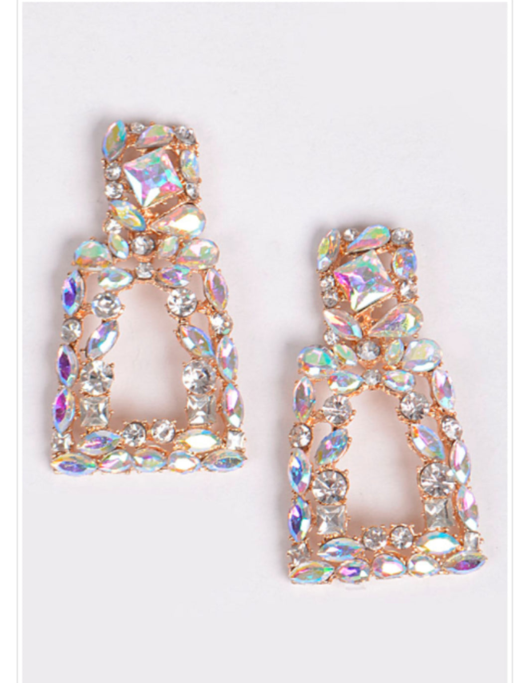 Squared Rhinestone Earrings